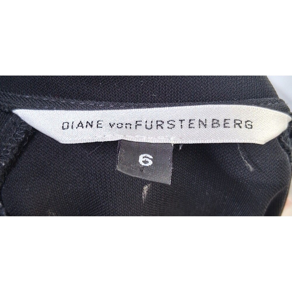 Diane Von Furstenberg Black Collared Midi Wrap Dress - Picture 5 of 16